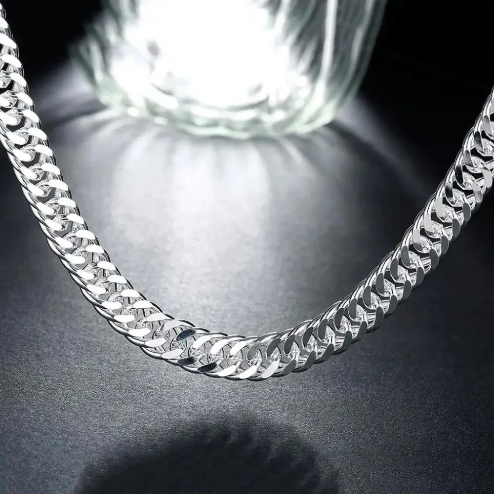 Beautiful Cuban Link 20 Inch Stamped as .925 Sterling Silver Chain 10mm Wide